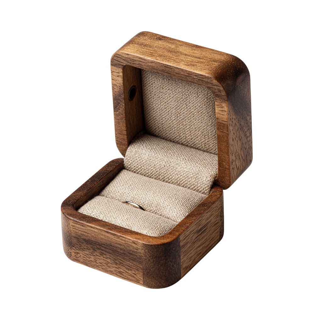 Drivonix Solid Walnut Ring Box - Nature Edition