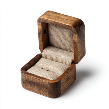 Drivonix Solid Walnut Ring Box - Nature Edition