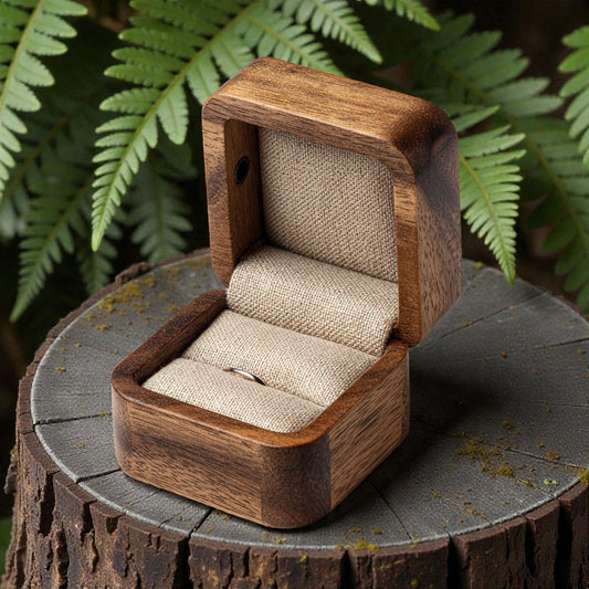 Drivonix Solid Walnut Ring Box - Nature Edition